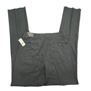 Brooks Brothers Pants Mens 32x37 Gray Regent Brookscool Dress Flat Front FLAW